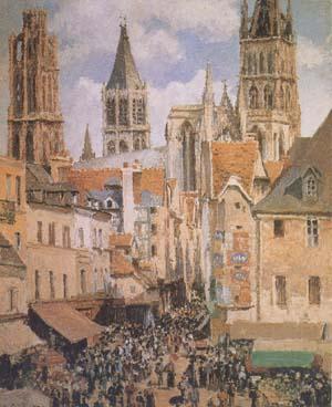 Camille Pissarro The Old Marketplace in Rouen and the Rue de I'Epicerie (mk09)